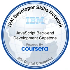 JavaScript Back-end Development Capstone badge